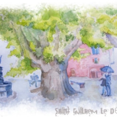 Saint-Guilhem-le-Désert-croquis-aquarelle-watercolor